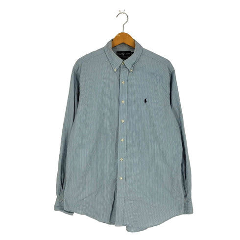 ラルフローレン RALPH LAUREN CLASSIC FIT スモールポニー ストライプBDシャツ メンズ import:L