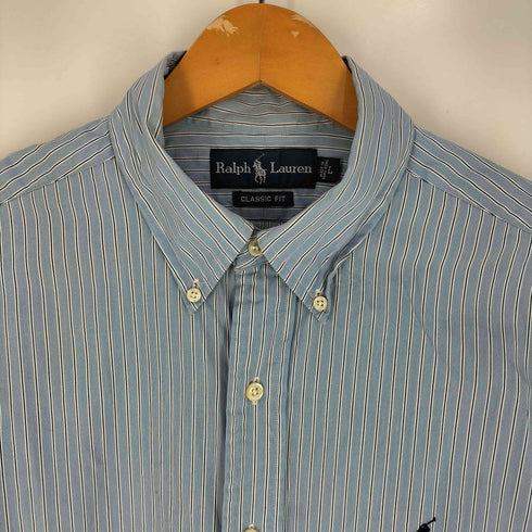 ラルフローレン RALPH LAUREN CLASSIC FIT スモールポニー ストライプBDシャツ メンズ import:L