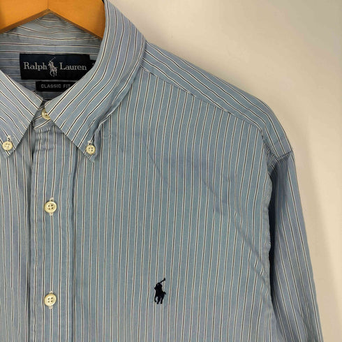ラルフローレン RALPH LAUREN CLASSIC FIT スモールポニー ストライプBDシャツ メンズ import:L