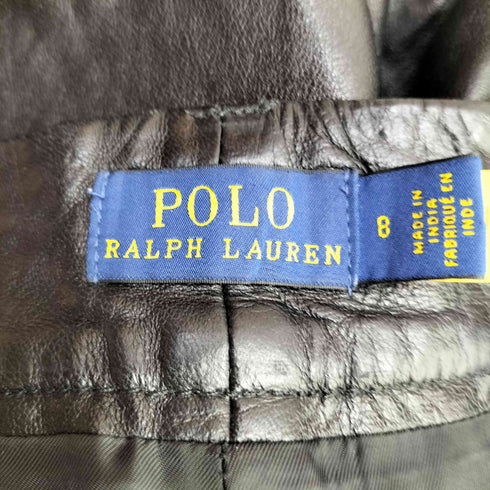 ポロラルフローレン POLO RALPH LAUREN ラムレザーワイドストレートパンツ メンズ 8