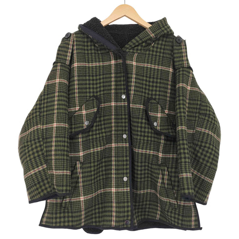 Maje マージュ チェック柄 フーデッドコート レディース JPN:0