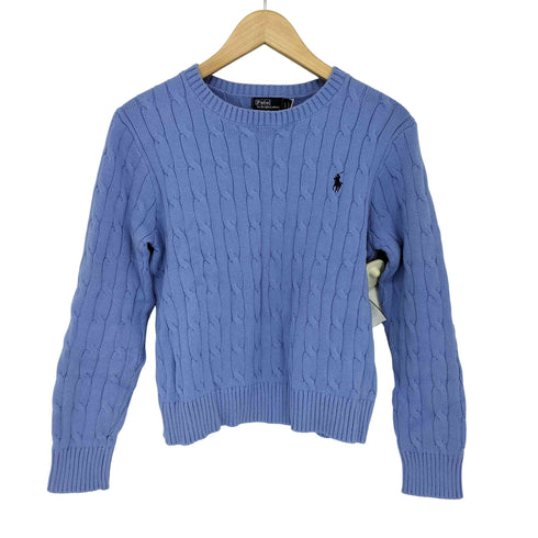 ポロバイラルフローレン Polo by RALPH LAUREN ポニー刺繍 クルーネック ケーブル編み コットンニット レディース