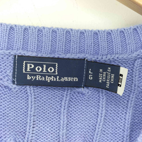 ポロバイラルフローレン Polo by RALPH LAUREN ポニー刺繍 クルーネック ケーブル編み コットンニット レディース