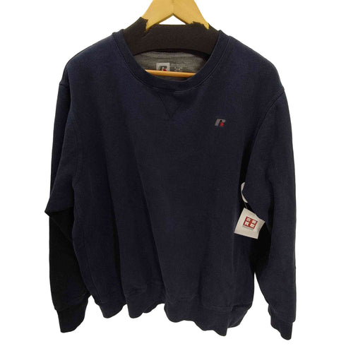 ラッセルアスレチック RUSSELL ATHLETIC FLEECE ロゴ 刺繍 裏地フリース 前Vガゼット リバース 型 スウェット メンズ import:XL