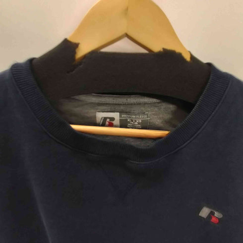 ラッセルアスレチック RUSSELL ATHLETIC FLEECE ロゴ 刺繍 裏地フリース 前Vガゼット リバース 型 スウェット メンズ import:XL