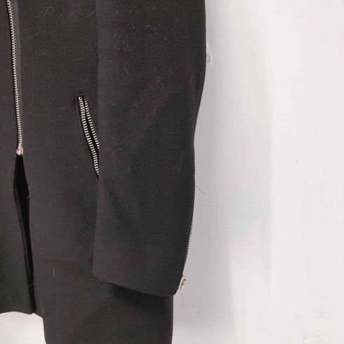 ザラ ZARA ラムレザー ウール ロングライダースジャケット レディース import:L