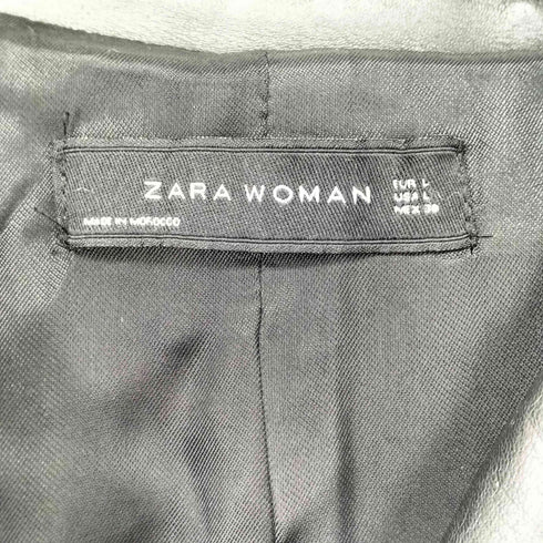 ザラ ZARA ラムレザー ウール ロングライダースジャケット レディース import:L