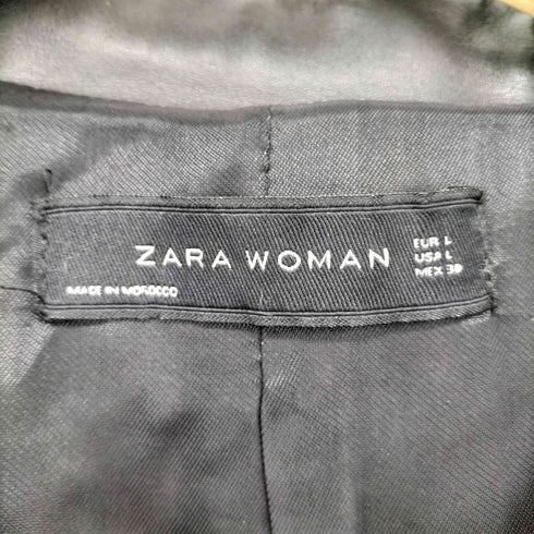 ザラ ZARA ラムレザー ウール ロングライダースジャケット レディース import:L