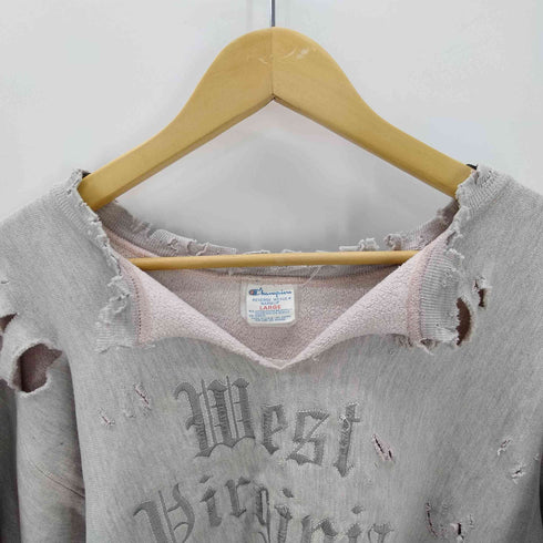 チャンピオン Champion 80S USA製 トリコタグ中期 2枚タグ REVERSE WEAVE リバースィーブ West Virginia 2段 ロゴ 刺繍 スウェット 襤褸 ボロ メンズ import:L