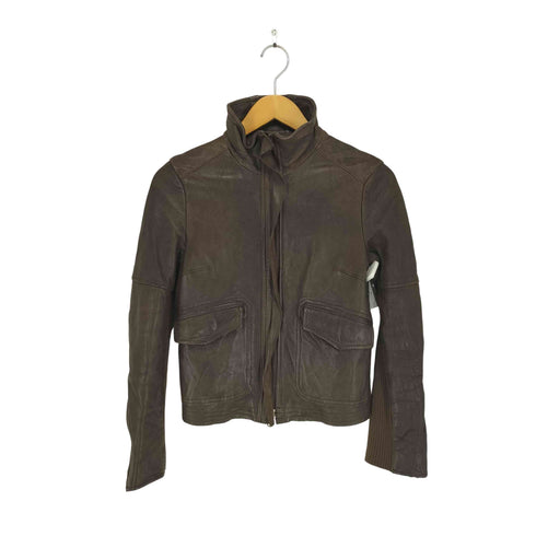 erde lamb leather ニット切替ラムレザーライダースジャケット レディース