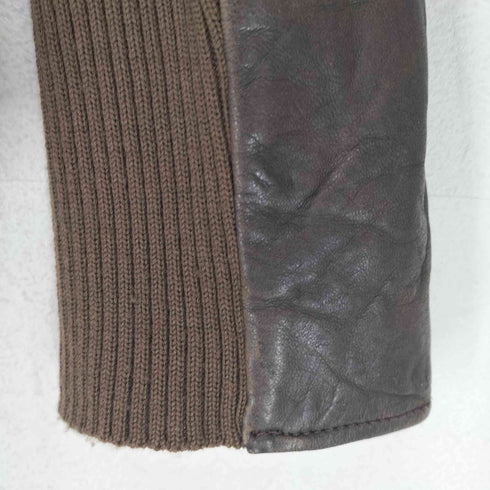 erde lamb leather ニット切替ラムレザーライダースジャケット レディース