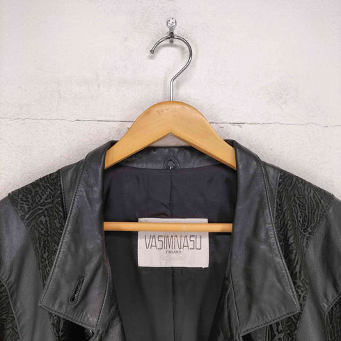 VASIMNASU cow leather レオパード切替カウレザーハーフコート レディース F