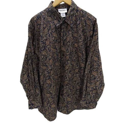 キングサイズ KINGSIZE ペイズリー柄 総柄 L/S シャツ ビッグサイズ メンズ import:XL