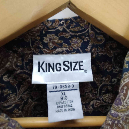 キングサイズ KINGSIZE ペイズリー柄 総柄 L/S シャツ ビッグサイズ メンズ import:XL