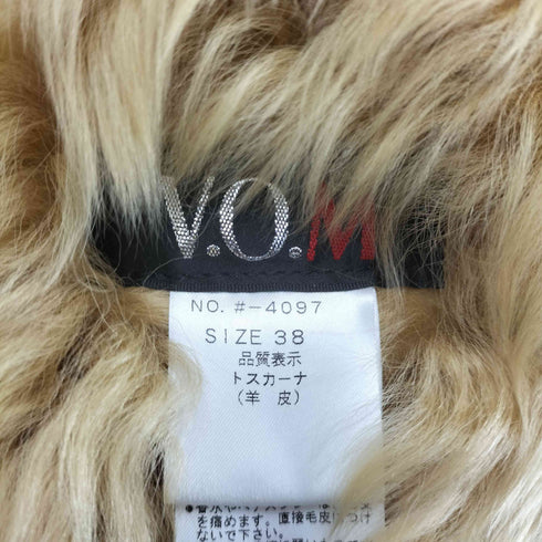 V.O.M lamb suede ファー切替ラムスエードジャケット レディース 38