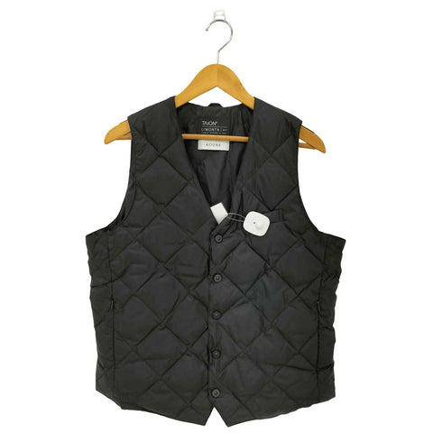 タイオン TAION ナイロン フロントボタン ダウン キルティング ベスト メンズ L