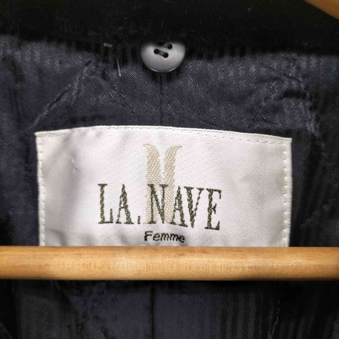 LA NAVE Femme cow leather 襟ファーカウレザーマキシコート レディース
