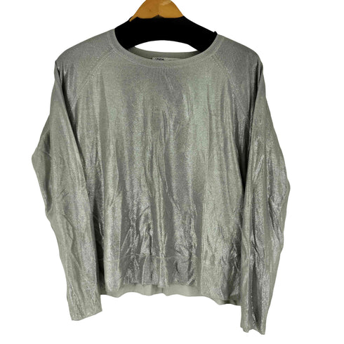 ザラ ZARA フォイルディテール セーター ラメ カットソー レディース import:M