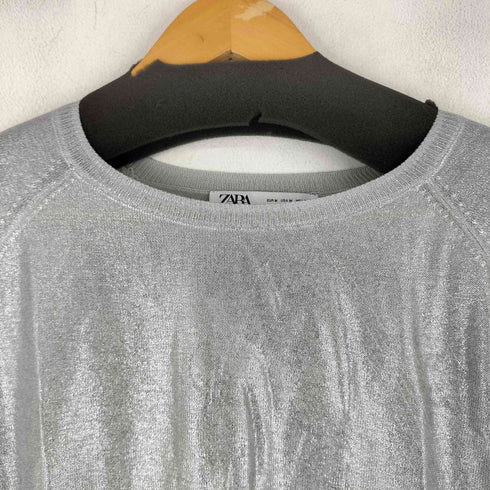 ザラ ZARA フォイルディテール セーター ラメ カットソー レディース import:M