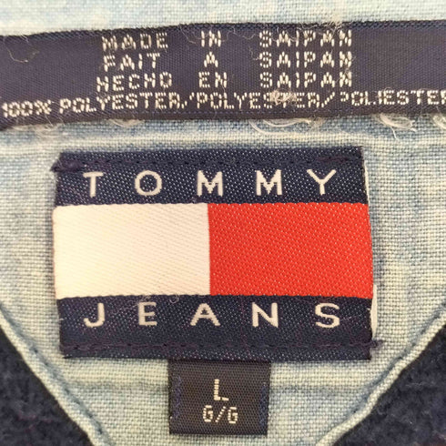 トミージーンズ tommy jeans 90s トリコカラー フリース クルーネックスウェット メンズ import:L