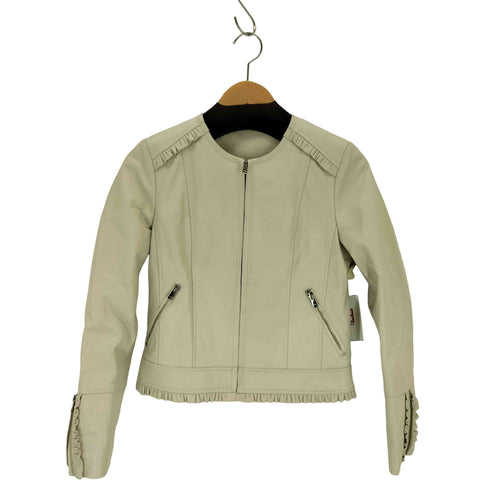 ノーカラーラムレザージャケット レディース JPN:M