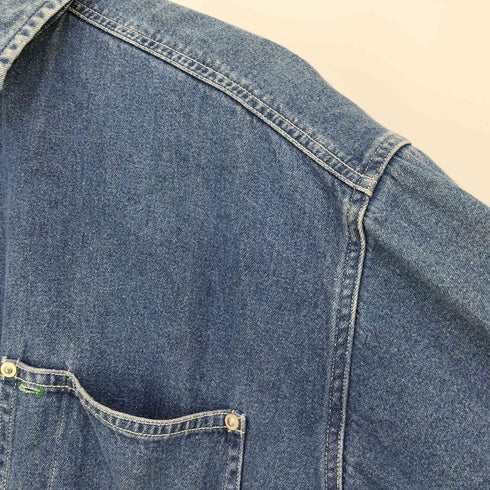 トミージーンズ tommy jeans 90s バックロゴワッペン ダブルポケット デニムシャツ メンズ import:L