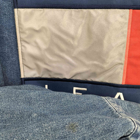 トミージーンズ tommy jeans 90s バックロゴワッペン ダブルポケット デニムシャツ メンズ import:L