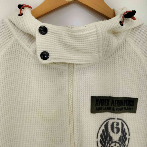 アヴィレックス AVIREX AERONAUTICS 00s ロゴ サーマルジップフーディー メンズ import:XL