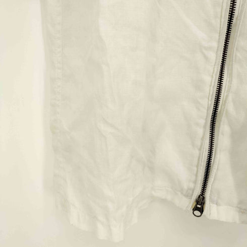 カルバンクラインジーンズ Calvin Klein Jeans リネン100 袖エンブレムワッペン ダブルジップ 半袖 シャツ メンズ import:XL