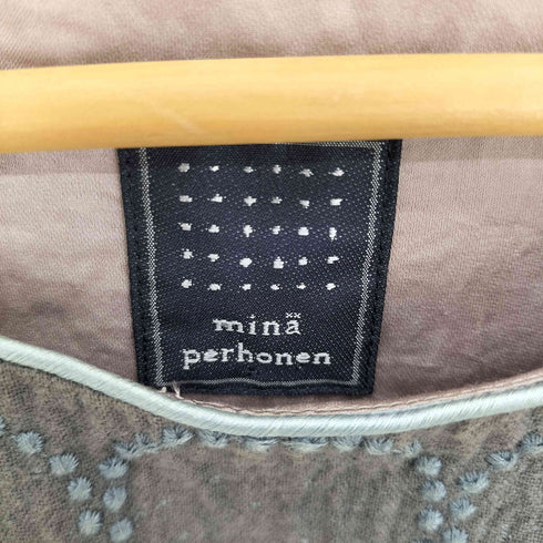 ミナペルホネン mina perhonen tambourine 水玉刺繍 ノースリーブワンピース レディース JPN:38