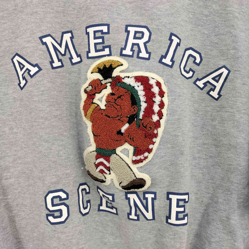 AMERICAN FLAVOR フロントワッペン クルーネックスウェット 短丈 メンズ import:L
