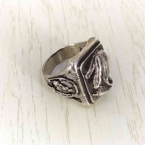 インディアン 酋長 STERLING バイカー メキシカン リング メンズ 17号