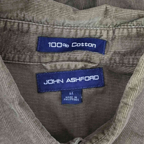 ジョンアッシュフォード JOHN ASHFORD コーデュロイ 細畝 L/S BD シャツ メンズ LL