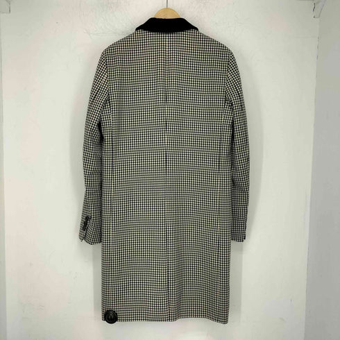 プラダ PRADA ベロア襟 チェック チェスターコート メンズ 44R