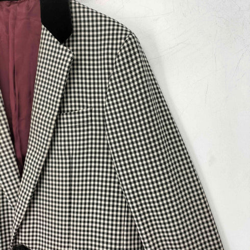 プラダ PRADA ベロア襟 チェック チェスターコート メンズ 44R