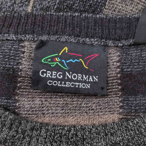グレッグノーマン GREG NORMAN チェック柄ウールニット メンズ import:L