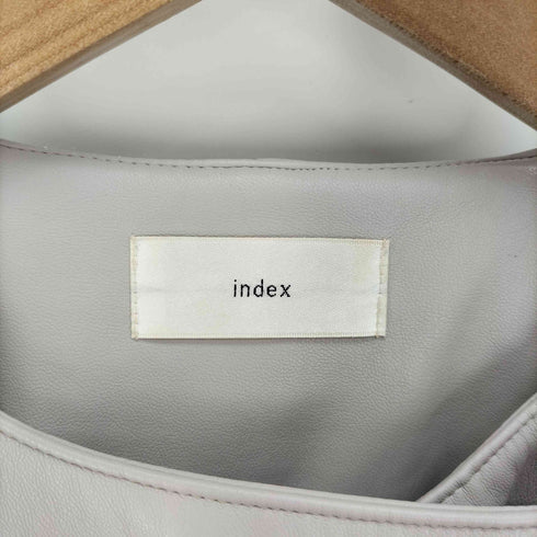インデックス INDEX ライダースジャケット シンセティックレザー【ストレッチ/洗える】 レディース JPN:M