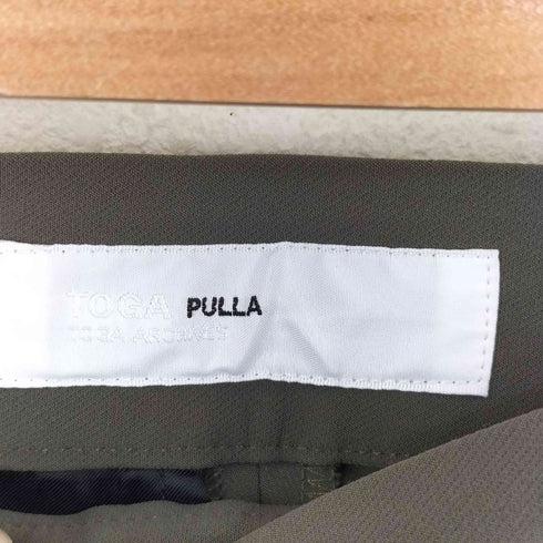 トーガプルラ TOGA PULLA センタープレス 裾リボン ナイロンパンツ レディース JPN:36