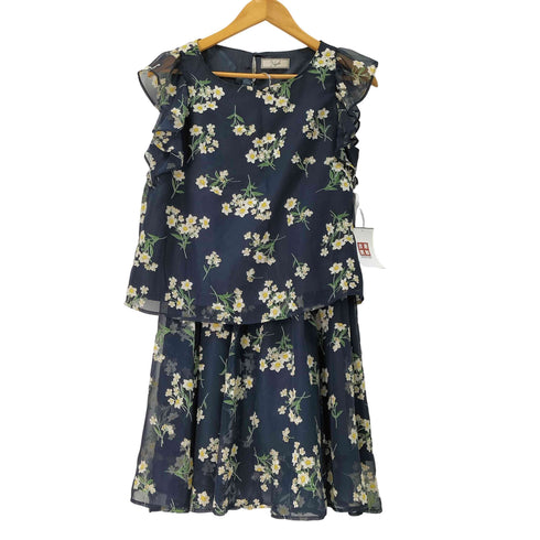 ノエラ Noela 花柄 レース付 カットソー & フレアスカート セットアップ レディース TOPS:F/SKT:S