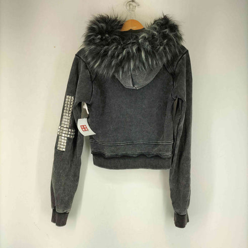 TYPE SHDE TYPE CROSS FOX FUR HOODIE BLACK メンズ