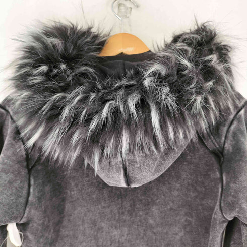 TYPE SHDE TYPE CROSS FOX FUR HOODIE BLACK メンズ