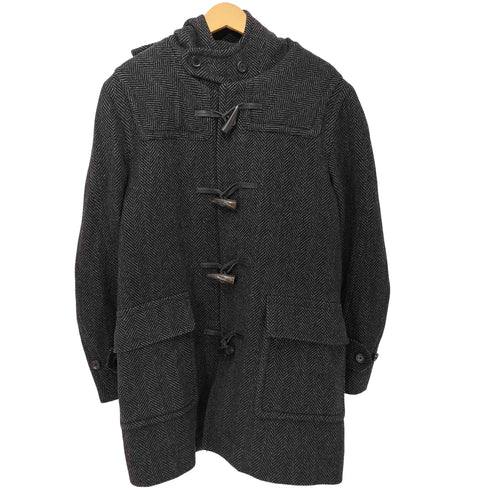 テイジンメンズショップ TEIJIN ヘリンボーン柄 Rich Wool Fabric by Morgado 中綿 ウールダッフルコート メンズ JPN:L