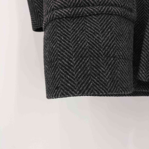 テイジンメンズショップ TEIJIN ヘリンボーン柄 Rich Wool Fabric by Morgado 中綿 ウールダッフルコート メンズ JPN:L