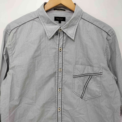 ポールスミス Paul Smith ギンガムチェック ステッチデザイン ロングスリーブシャツ メンズ import:L