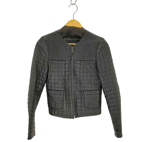 ザラ ZARA ジップアップラムレザージャケット レディース import:S