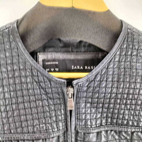 ザラ ZARA ジップアップラムレザージャケット レディース import:S