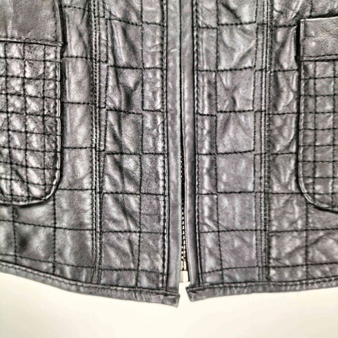 ザラ ZARA ジップアップラムレザージャケット レディース import:S