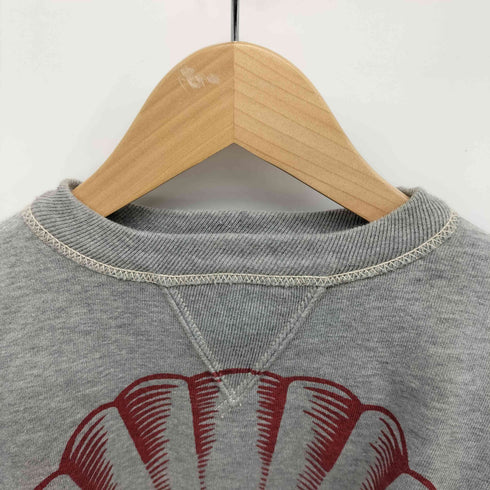 BOOTLEGGERS POWER WEAR ガソリンスタンド 企業ロゴ 両面 大判プリント 両V セットイン スリーブ クルーネック スウェット メンズ US:36