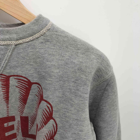 BOOTLEGGERS POWER WEAR ガソリンスタンド 企業ロゴ 両面 大判プリント 両V セットイン スリーブ クルーネック スウェット メンズ US:36