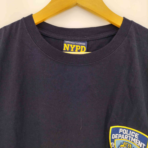 NYPD New York Police Department ワッペン刺繍 半袖クルーネックTシャツ メンズ import:XL
